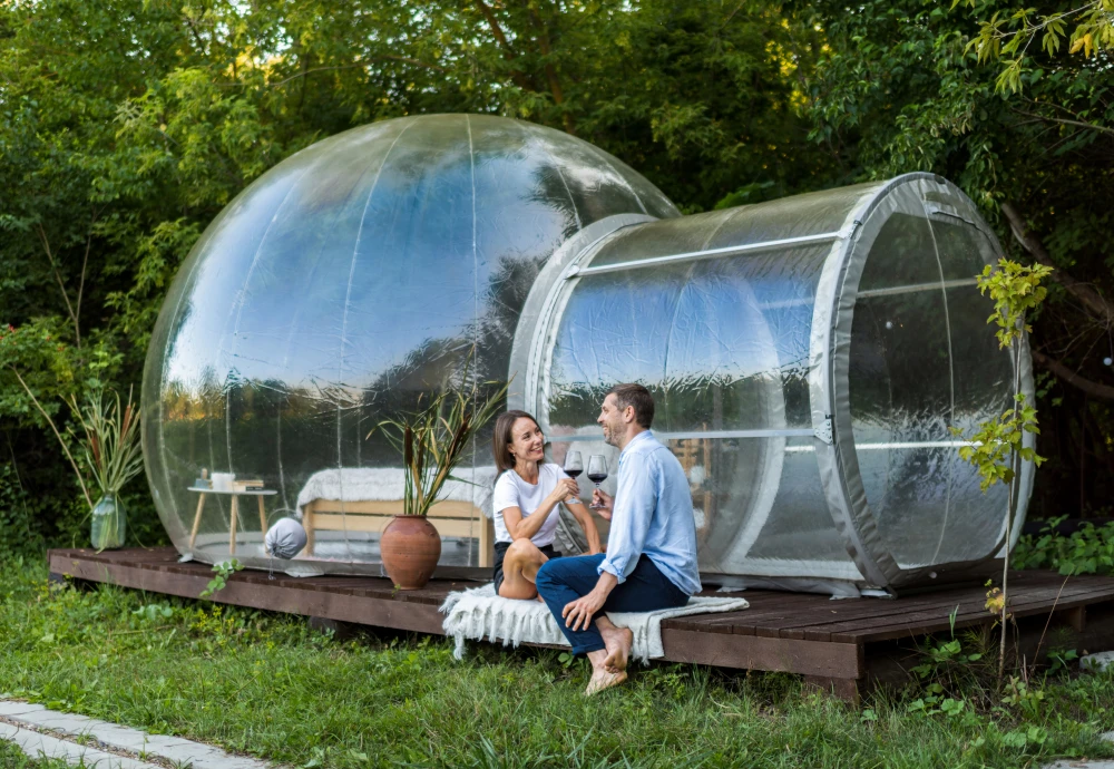 half transparent bubble tent