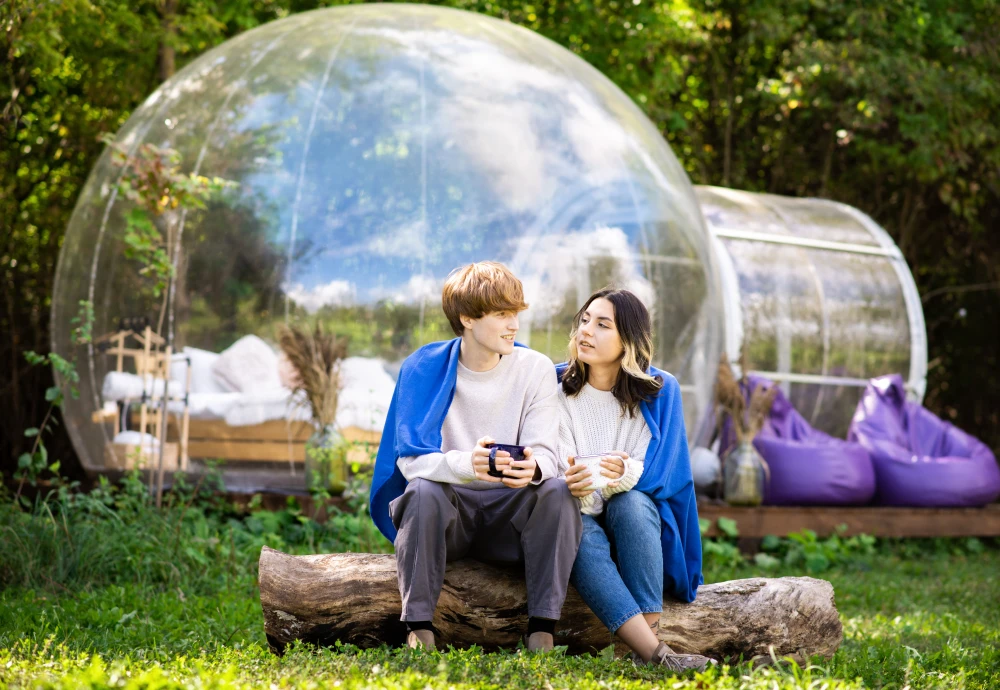 sleeping in a bubble tent